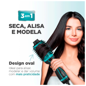 Escova Mondial ES-16 Secadora/Alisadora Cor Preto/Azul 110V/220V 1200 W - Imagem 2