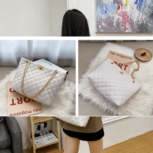bolsa feminina transversal luxuosa Branca